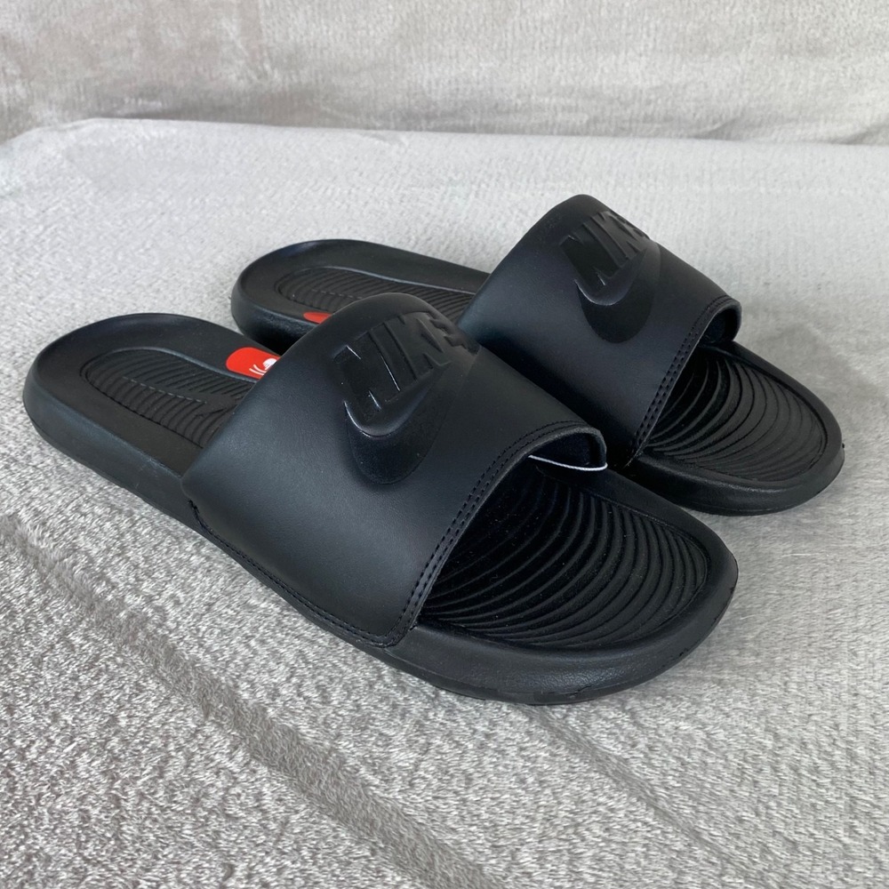 Nike Victori One Slide Shoes Mens Size 9 Black Comfort Sandals CN9675-003 NEW